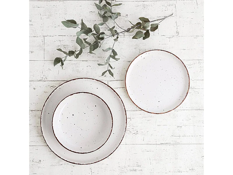 Vajilla Duna Quid 12 piezas 4 servicios cerámica beige