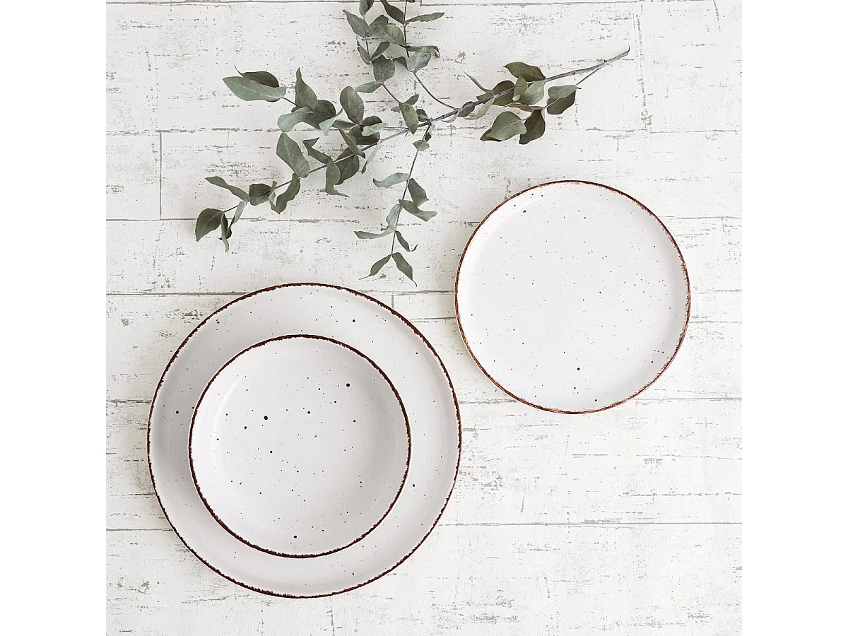 Vajilla Duna Quid 12 piezas 4 servicios cerámica beige