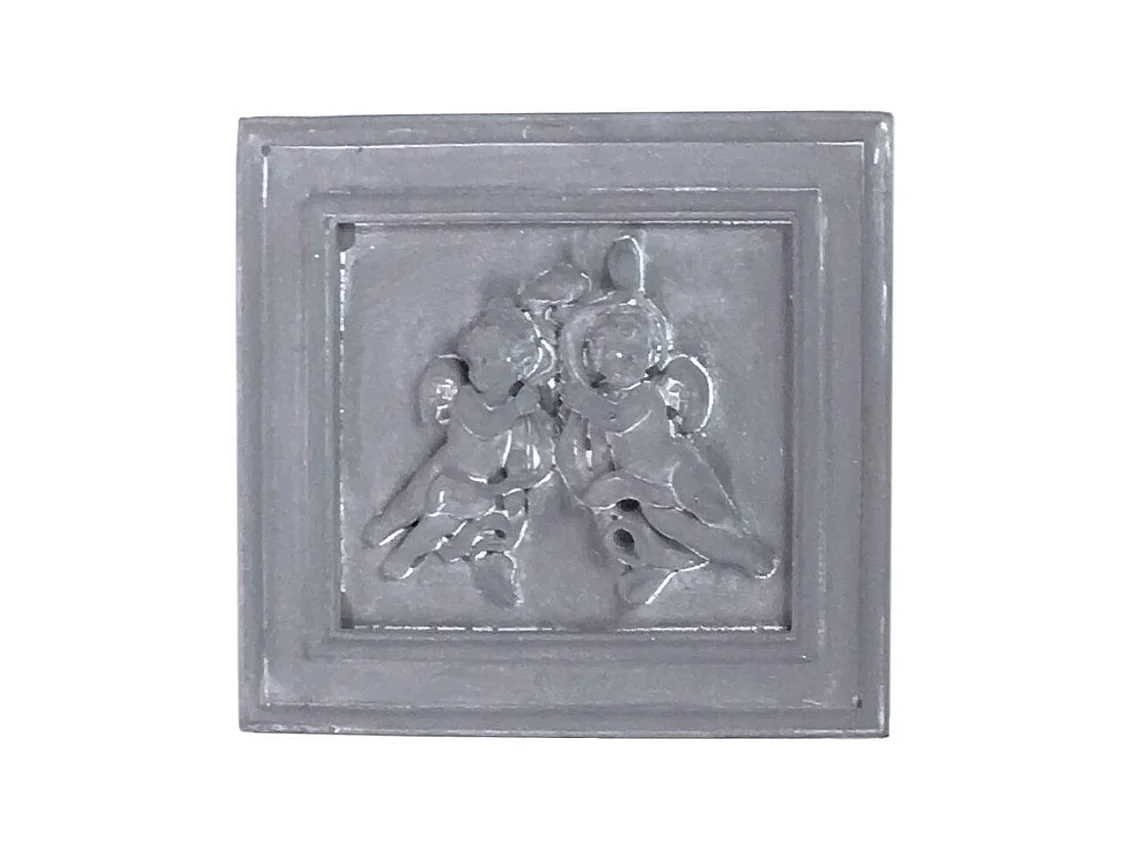 Plaque murale décorative vintage en béton gris 23x21cm