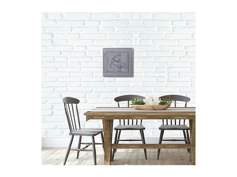 Plaque murale décorative vintage en béton gris 23x21cm