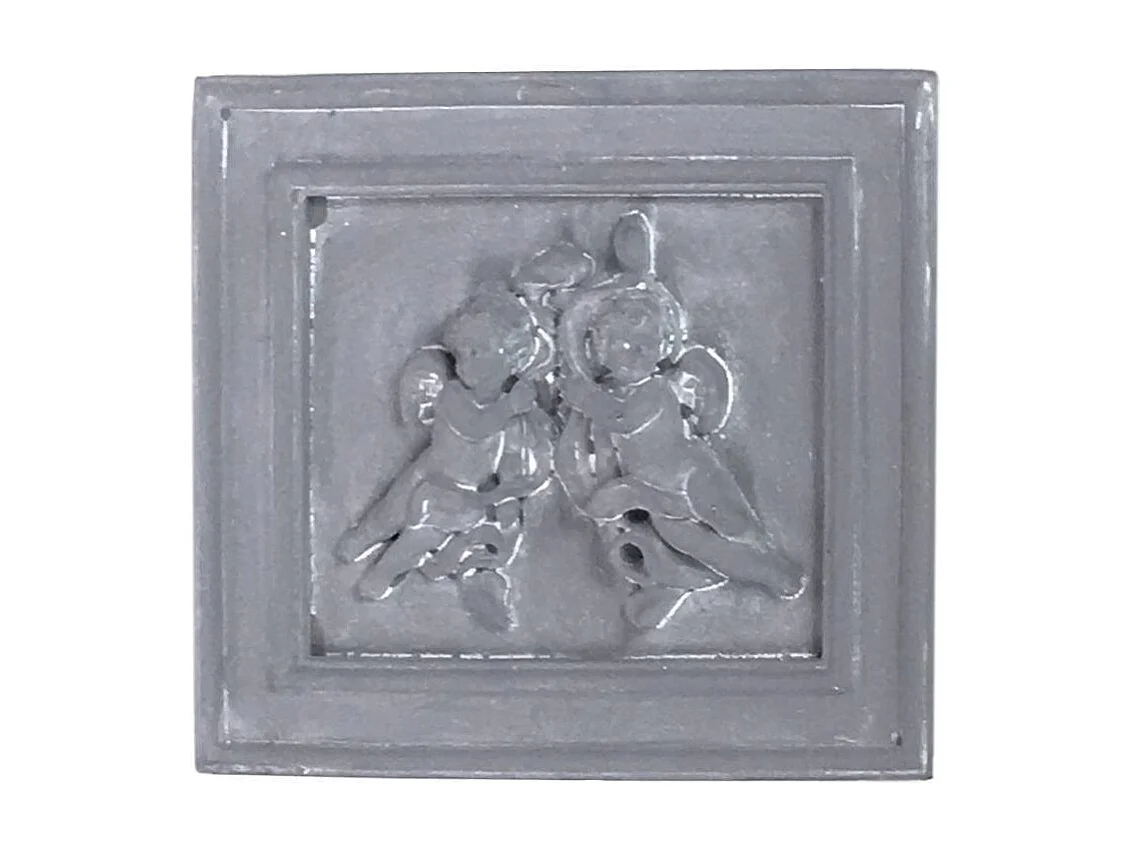 Plaque murale décorative vintage en béton gris 23x21cm