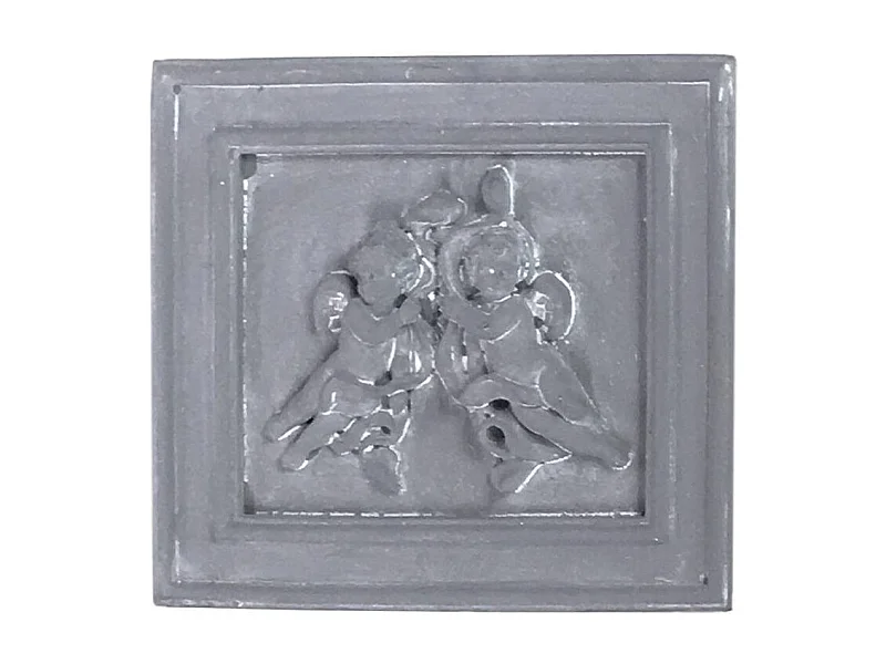 Plaque murale décorative vintage en béton gris 23x21cm