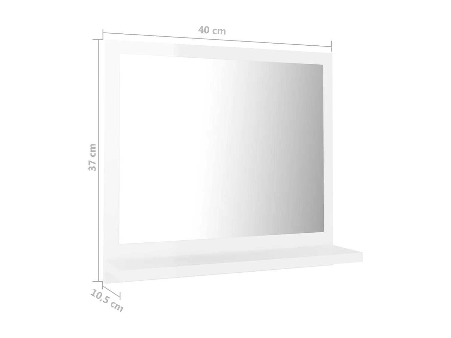 Miroir de salle de bain Blanc brillant 40x10,5x37 cm Aggloméré