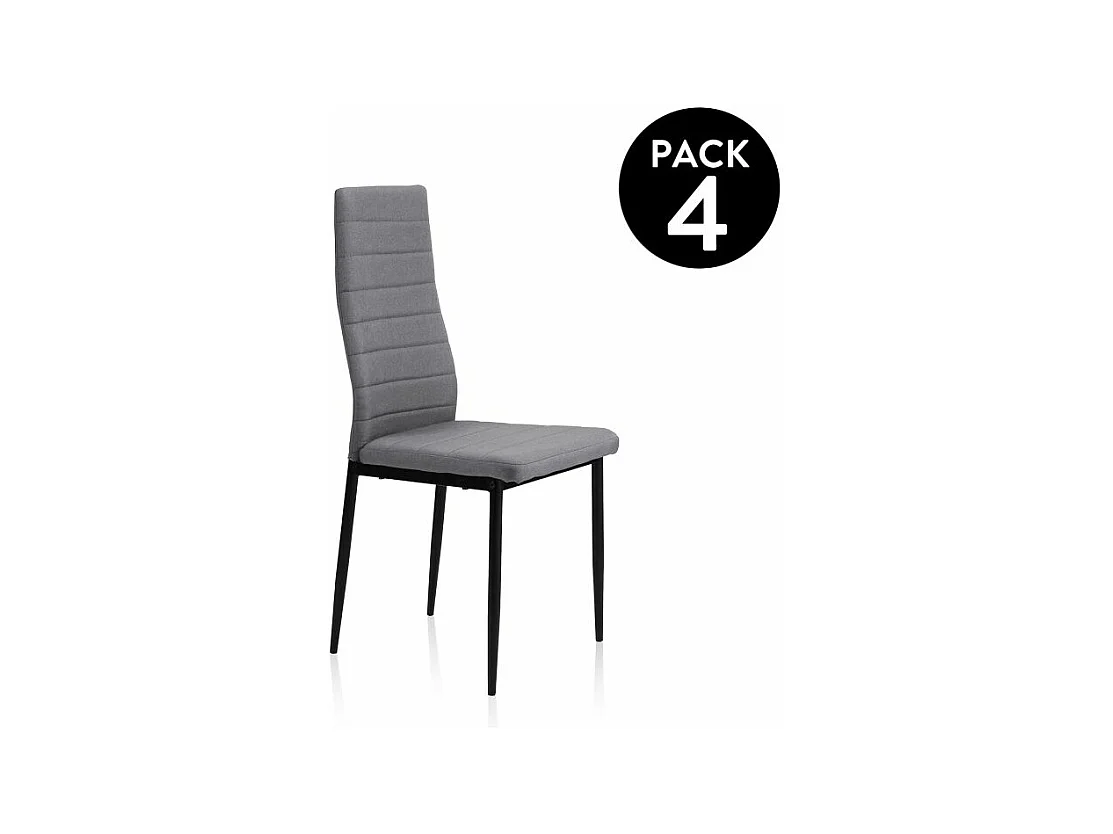 Pack 4 sillas comedor Niza tex gris 98x43x44 cm Adec
