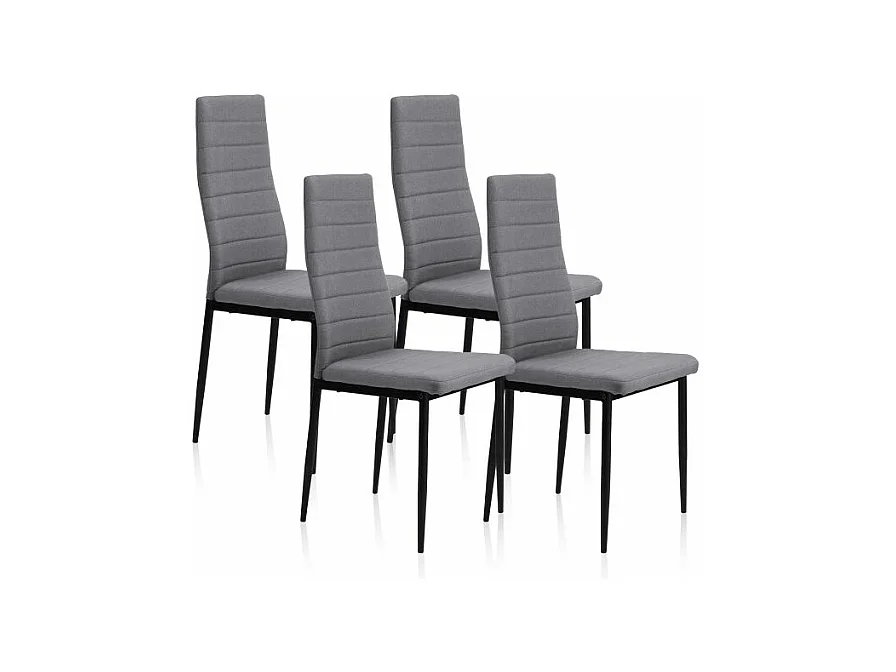 Pack 4 sillas comedor Niza tex gris 98x43x44 cm Adec