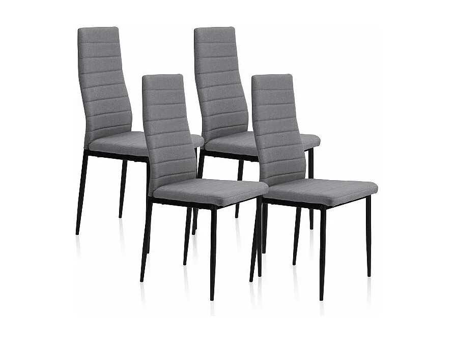 Pack 4 sillas comedor Niza tex gris 98x43x44 cm Adec