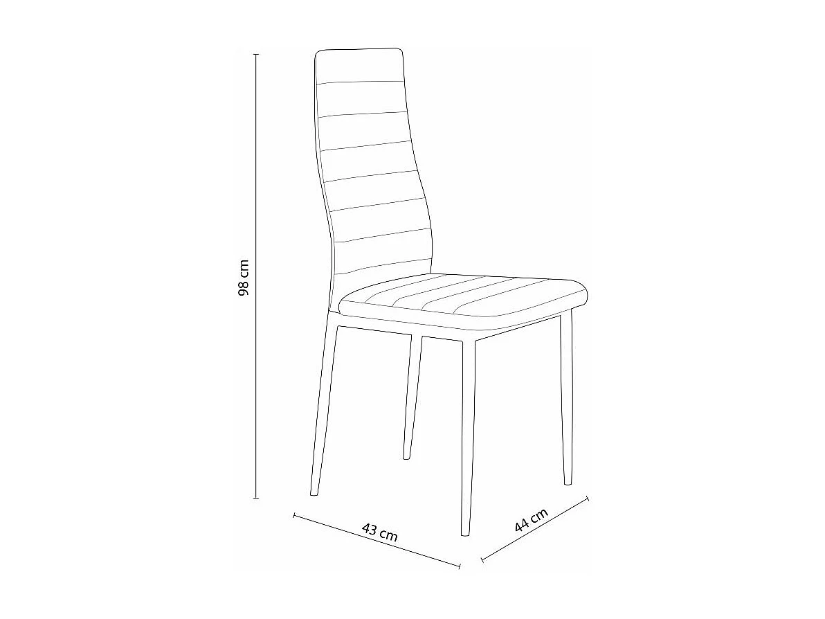 Pack 4 sillas comedor Niza tex gris 98x43x44 cm Adec