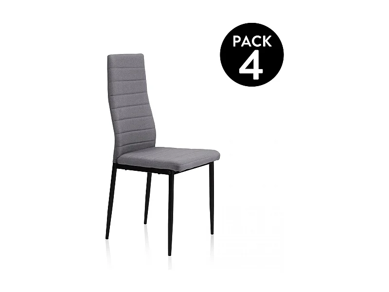 Pack 4 sillas comedor Niza tex gris 98x43x44 cm Adec
