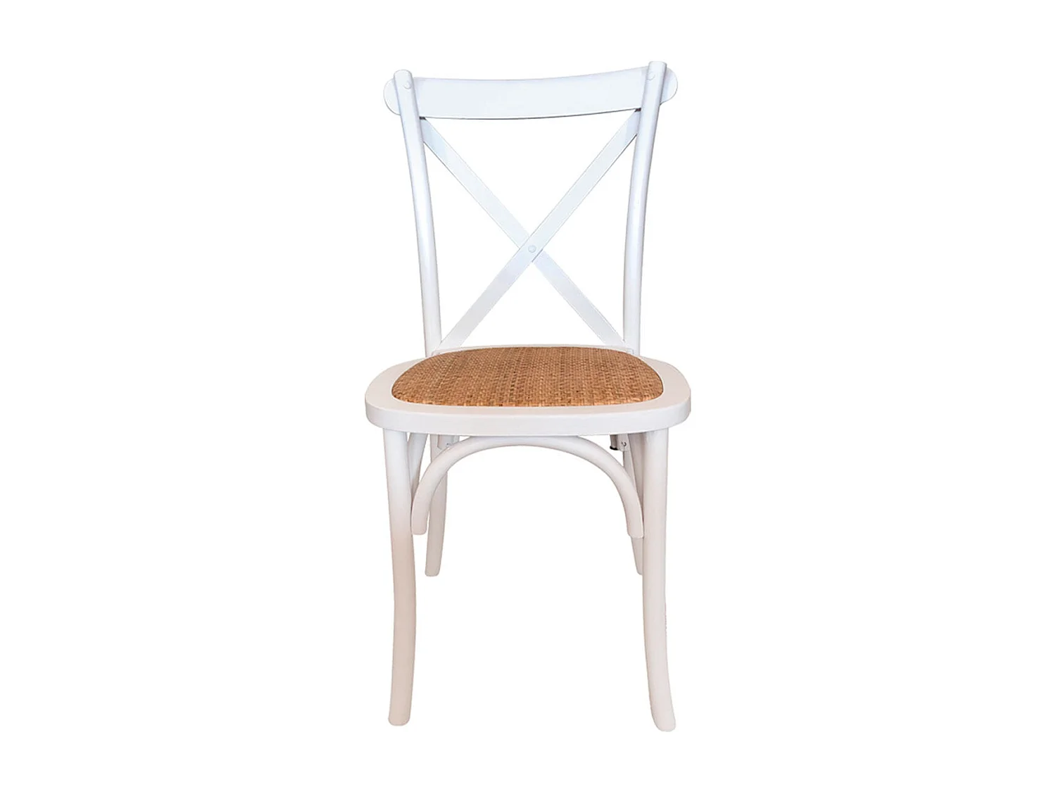 Pack de 2 sillas de comedor Provenza madera sostenible y ratán blanco Adec