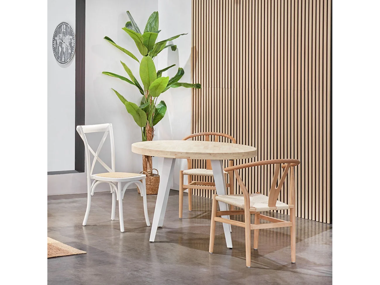 Pack 2 sillas de comedor en ratán y blanco 52x48 cm Provenza Rattan - Blanco