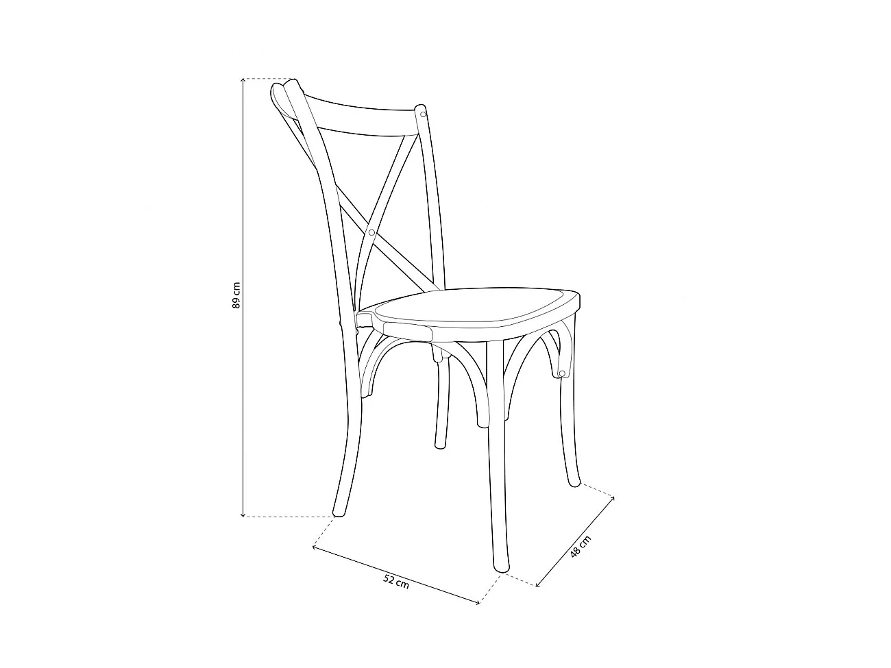 Pack 2 sillas de comedor en ratán y blanco 52x48 cm Provenza Rattan - Blanco