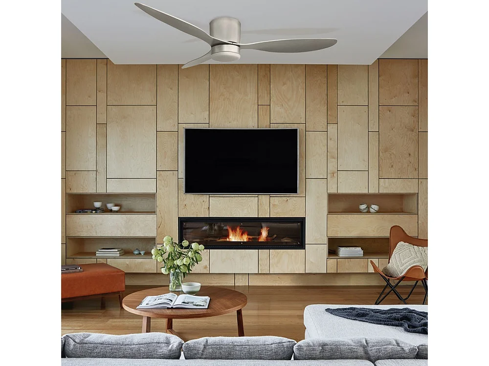 Ventilador Dc Nasim Plata Led Funcion Verano Invierno Control Remoto Interlusa