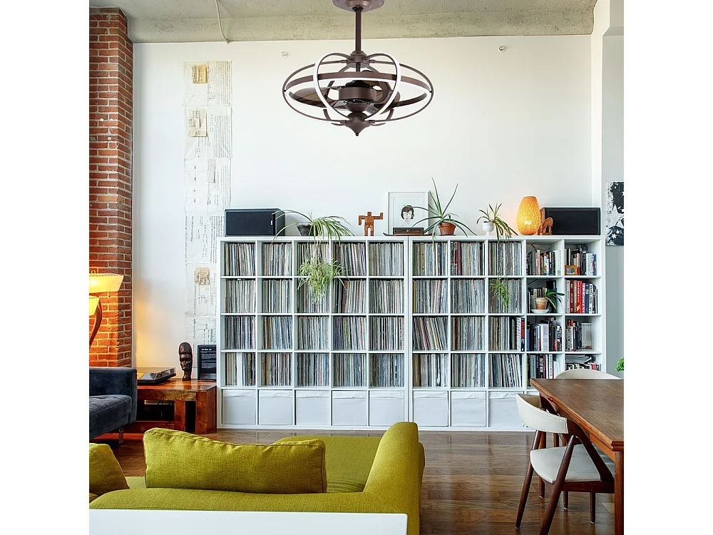 Ventilador Dc Imbat Marrón Funcion Interna Cct Regulable Led Interlusa