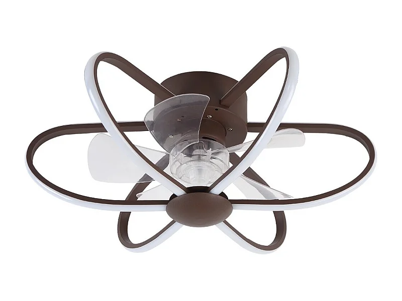 Ventilador Ac Jura Marrón Led Conexion App 53 Cm Intensidad Regulable Interlusa