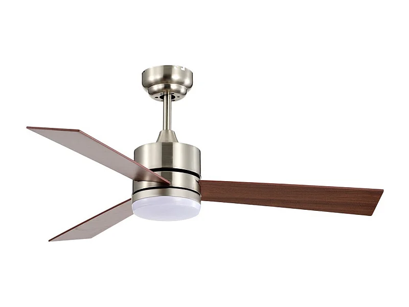 Ventilador Dc Kilim Niquel Led Cct Regulable Mando Distancia Interlusa