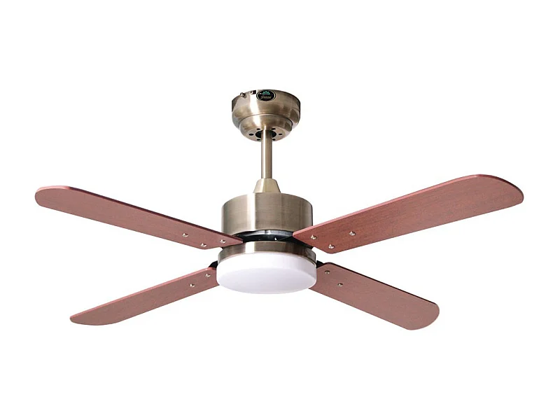 Ventilador Dc Kenia Cuero Funcion Inversa Temperatura Regulable Led Interlusa