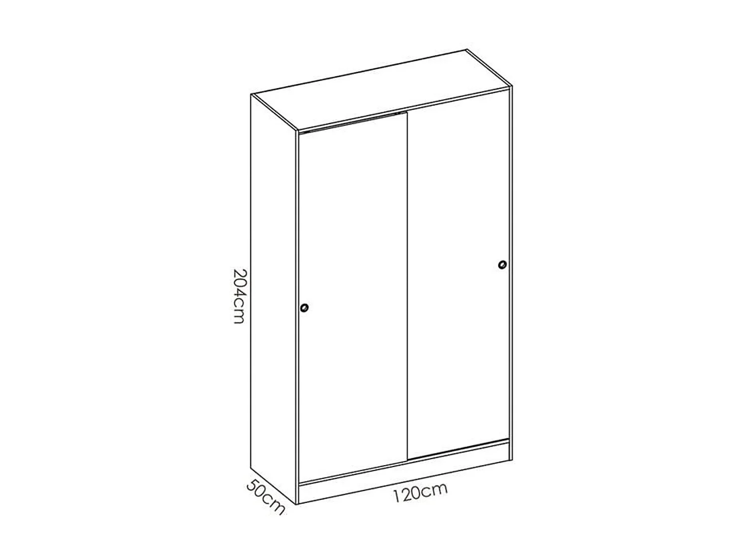 Armario Slide 2 puertas correderas blanco/natural 204x120x50 cm