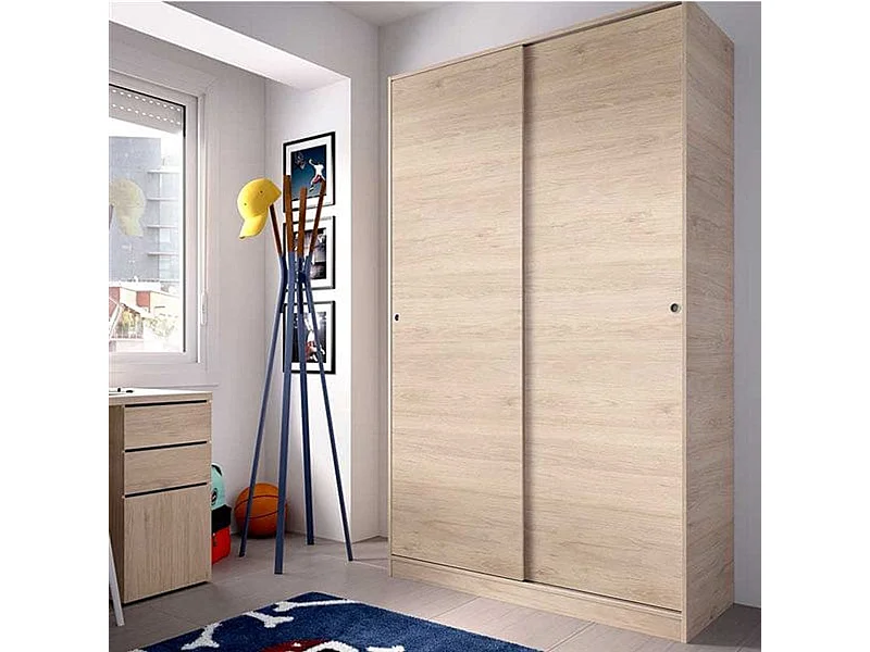Armario Slide 2 puertas correderas natural 204x120x50 cm