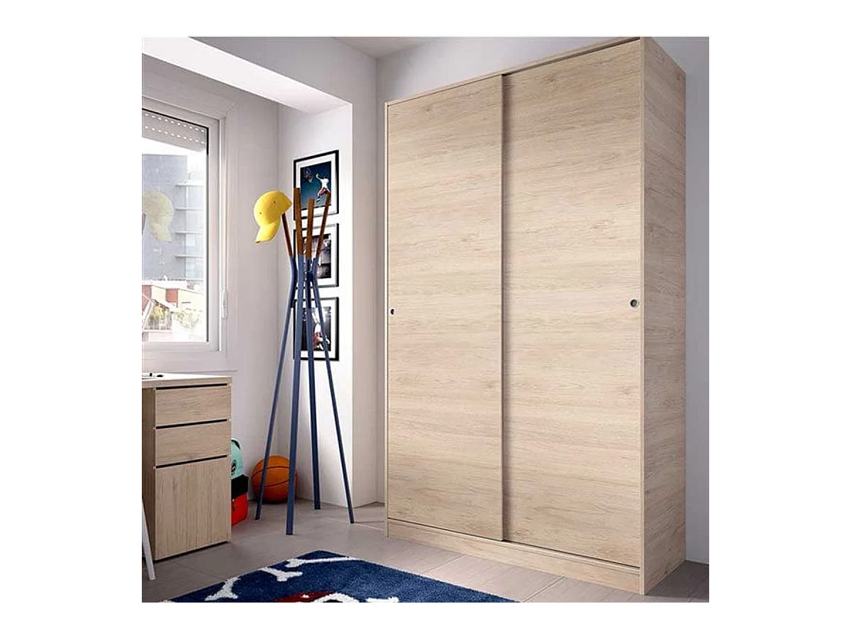 Armario Slide 2 puertas correderas natural 204x120x50 cm