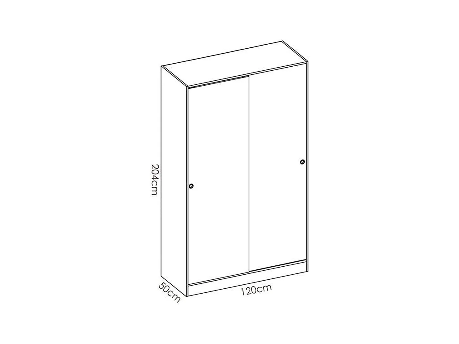 Armario Slide 2 puertas correderas natural 204x120x50 cm