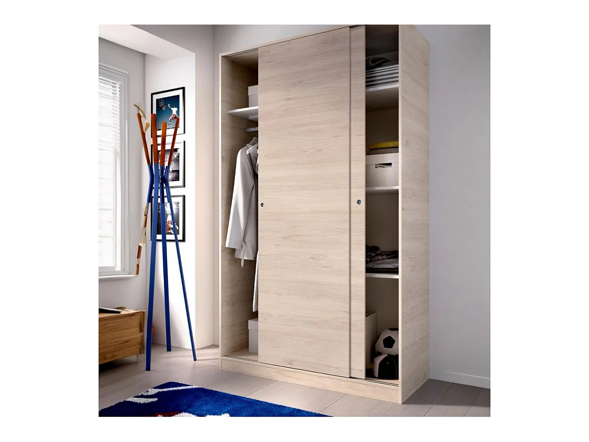 Armario Slide 2 puertas correderas natural 204x120x50 cm