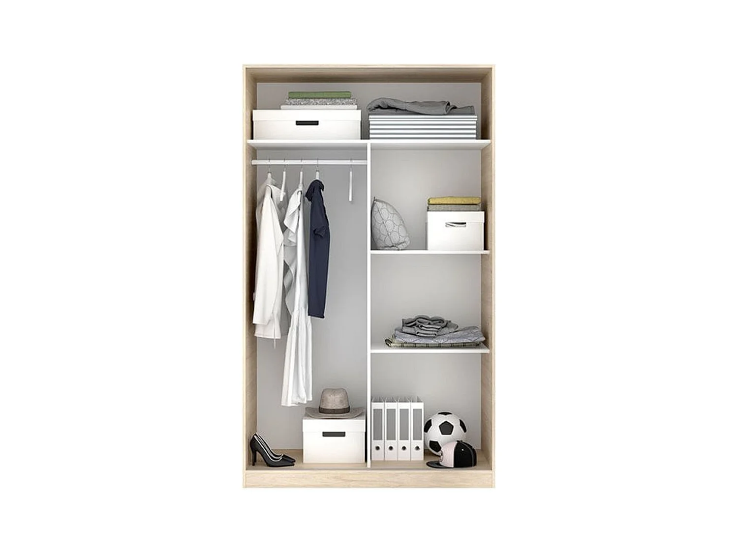 Armario Slide 2 puertas correderas natural 204x120x50 cm