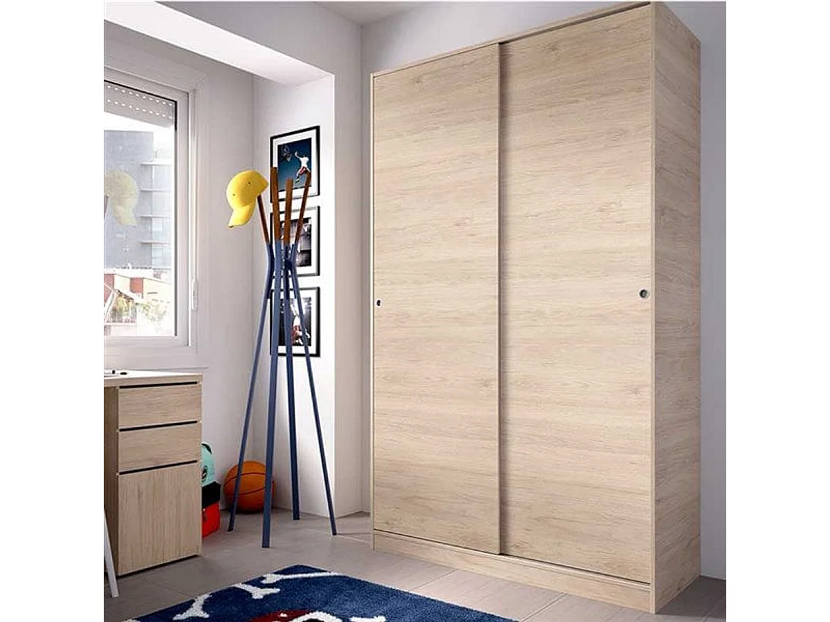 Armario Slide 2 puertas correderas natural 204x120x50 cm
