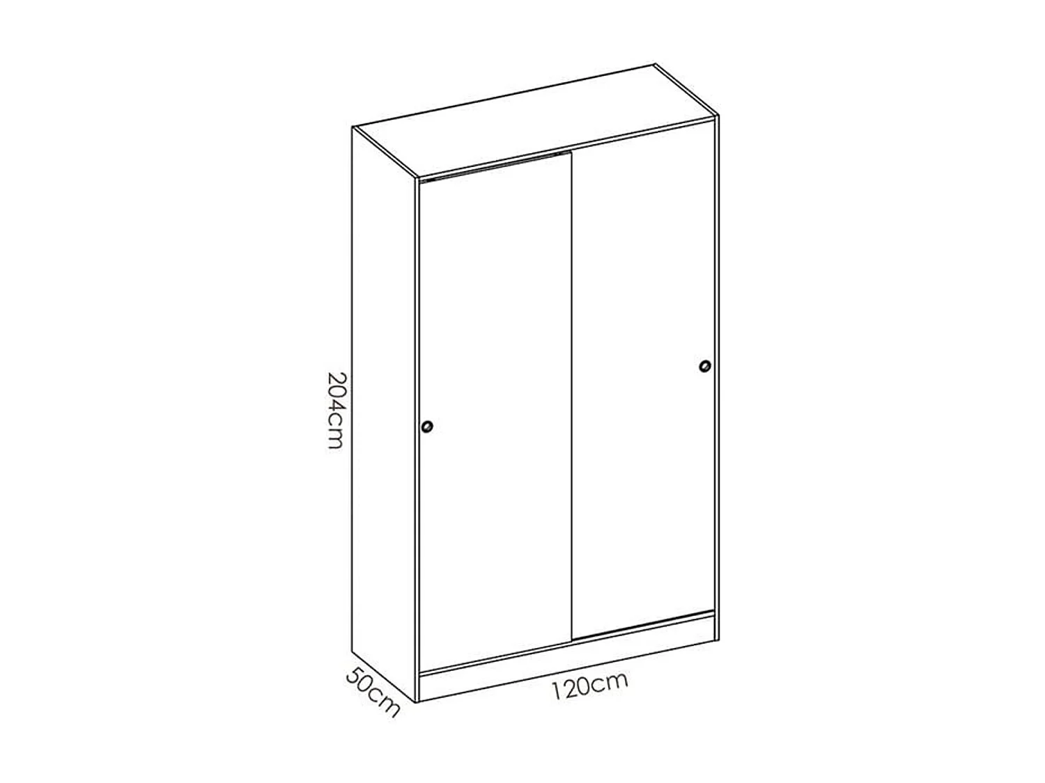 Armario Slide 2 puertas correderas natural 204x120x50 cm