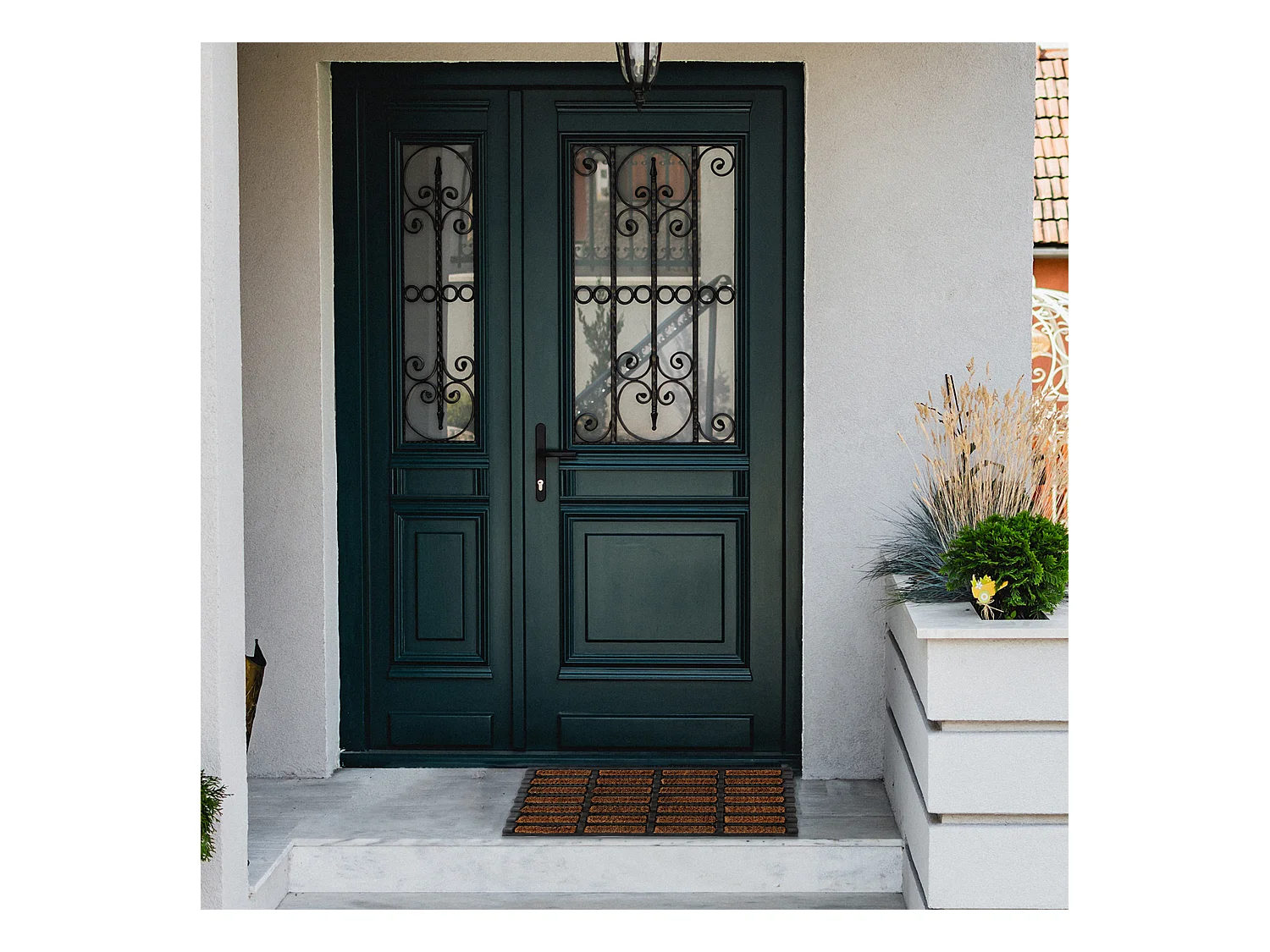 Tapis Grattoir Coco Et Caoutchouc 40x60cm Noir, Marron