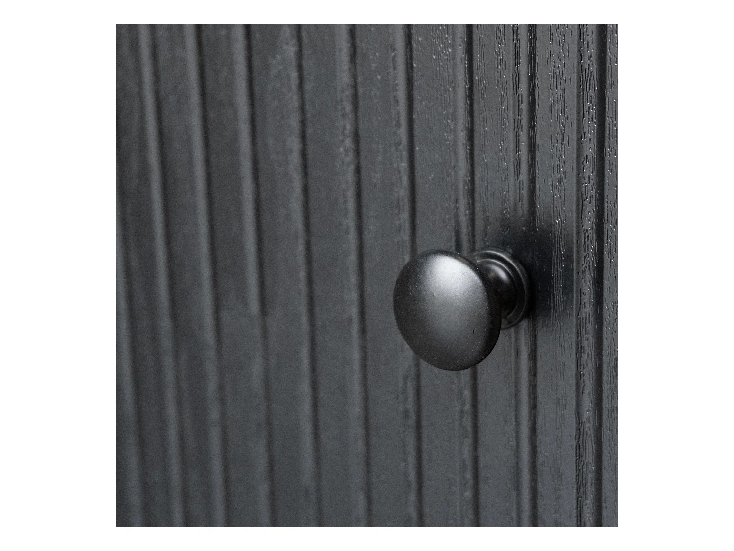 Buffet noir et bois 120 cm - Style moderne, 2 portes et 3 tiroirs