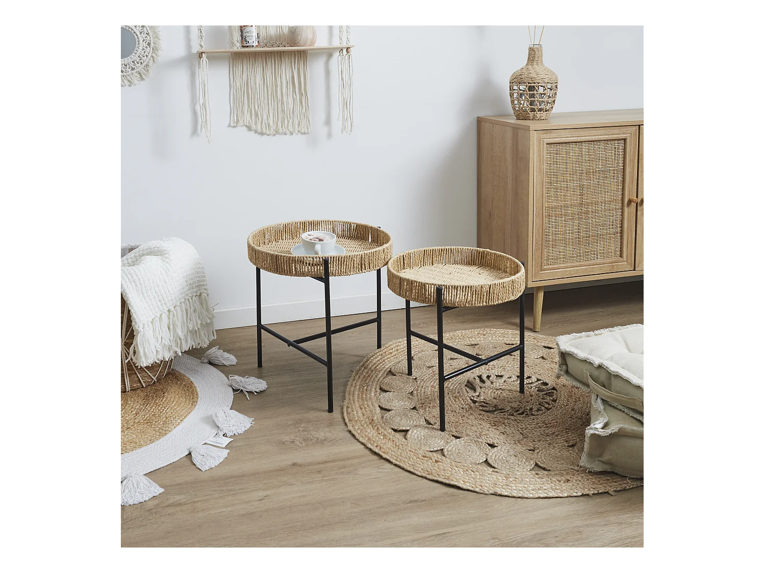 Table Gigogne X2 Pampa Marron, Noir