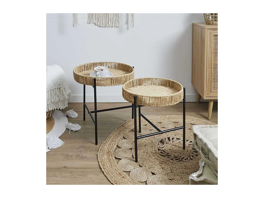 Table Gigogne X2 Pampa Marron, Noir