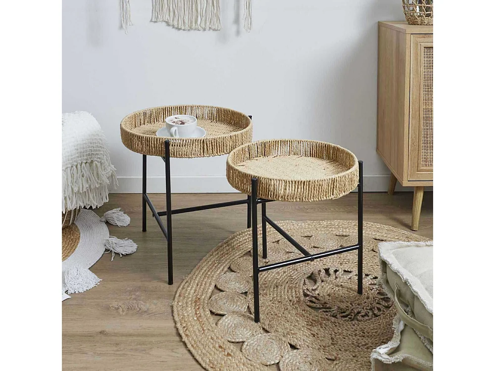 Table Gigogne X2 Pampa Marron, Noir