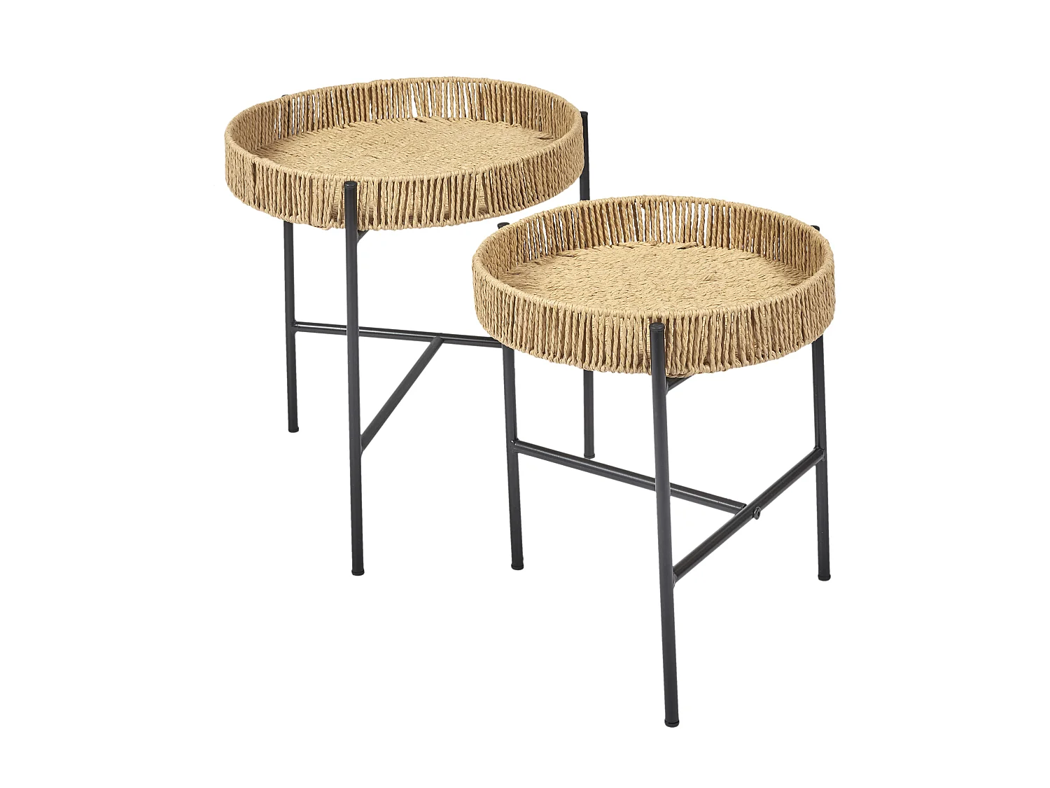 Table Gigogne X2 Pampa Marron, Noir