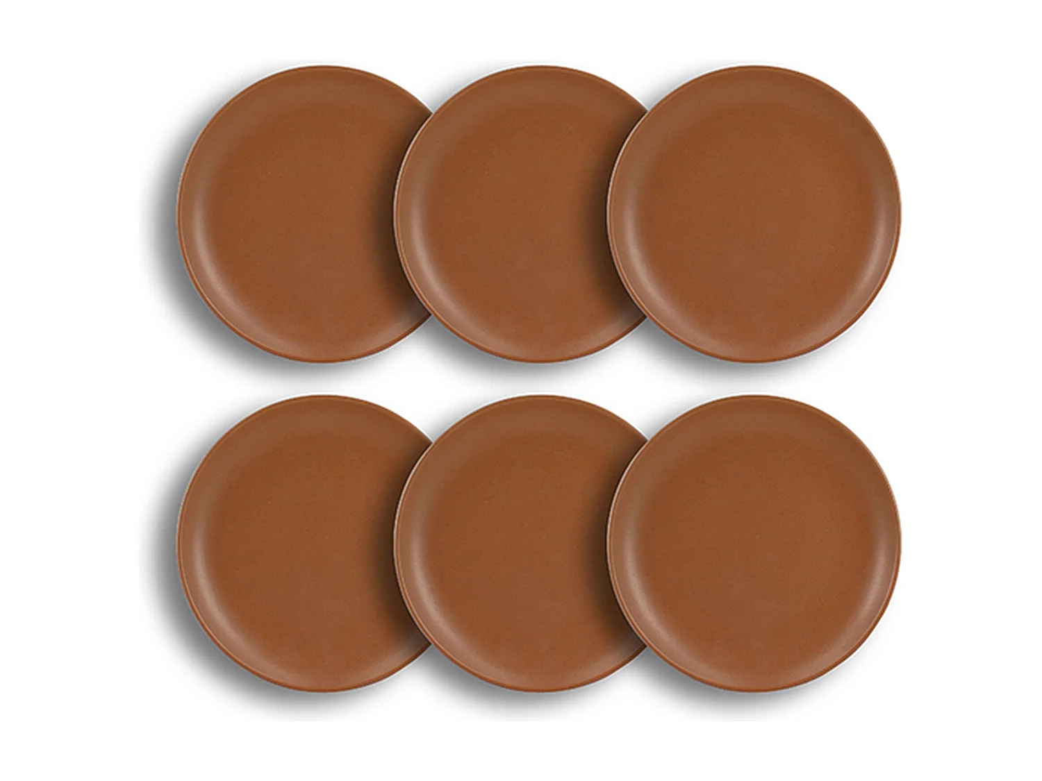 Novastyl - Lot6 Assiettes A Dessert Arita 20.5cm En Gres Marron