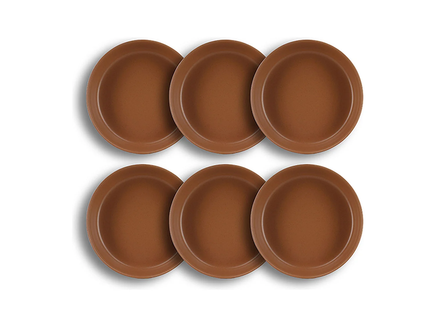 Novastyl - Lot 6 Assiettes Coupes Arita 20.5cm En Gres Marron