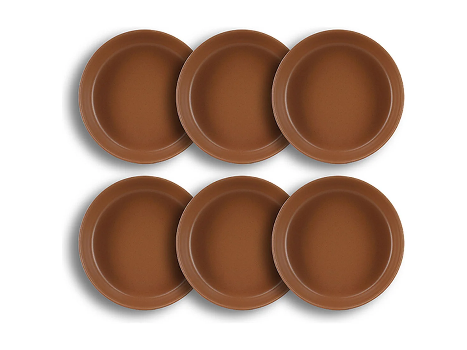 Novastyl - Lot 6 Assiettes Coupes Arita 20.5cm En Gres Marron