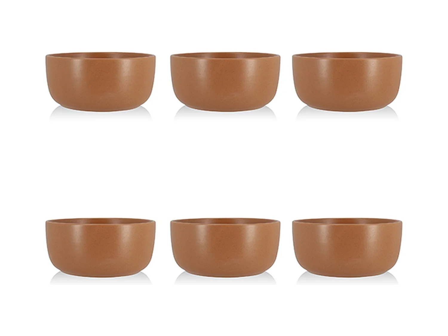 Novastyl - Lot 6 Assiettes Coupes Arita 15cm En Gres Marron