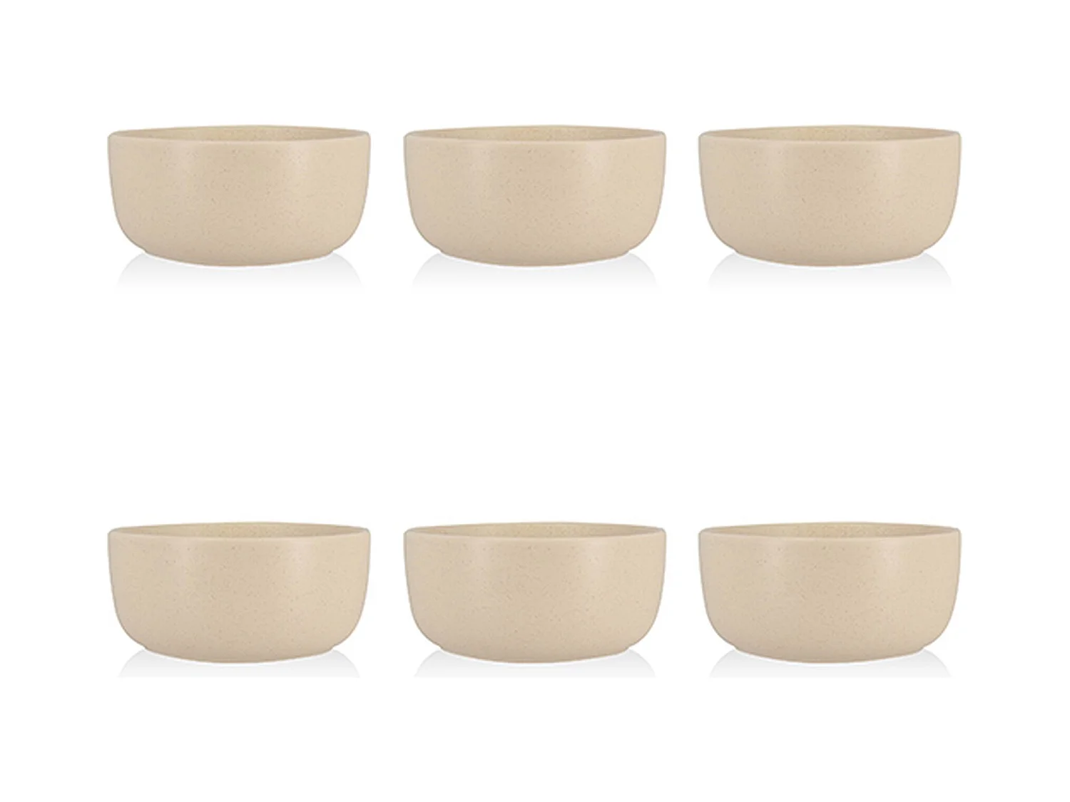 Novastyl - Lot 6 Assiettes Coupes Arita 15cm En Gres Beige