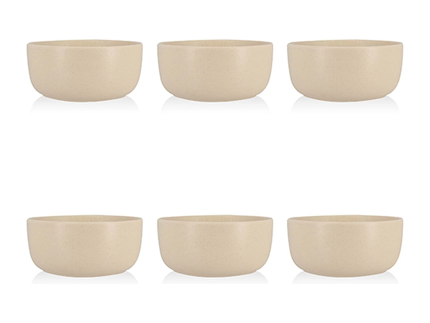 Novastyl - Lot 6 Assiettes Coupes Arita 15cm En Gres Beige