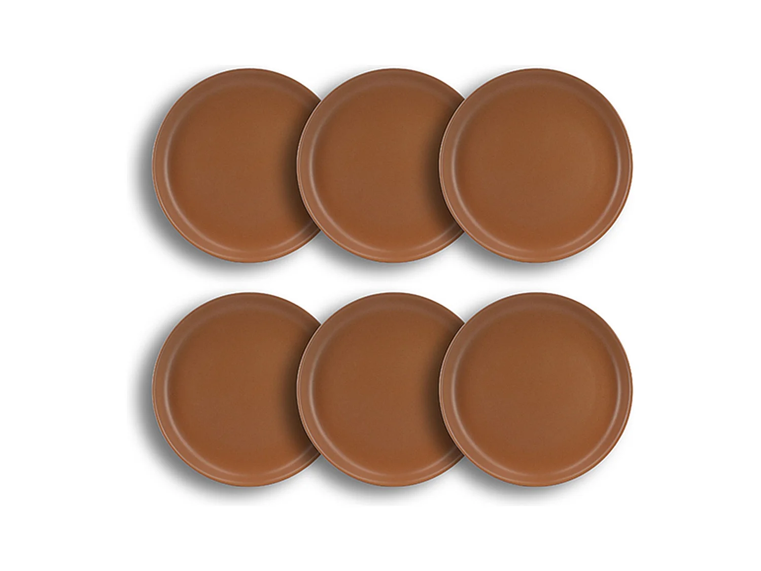 Novastyl - Lot 6 Assiettes Plates Arita 27cm En Gres Marron