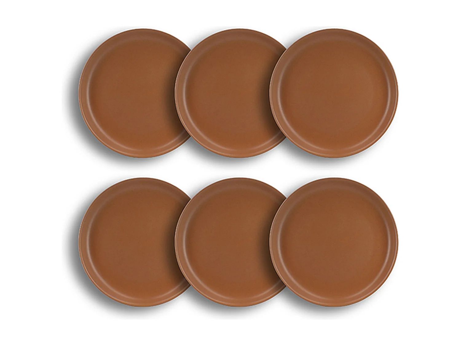 Novastyl - Lot 6 Assiettes Plates Arita 27cm En Gres Marron