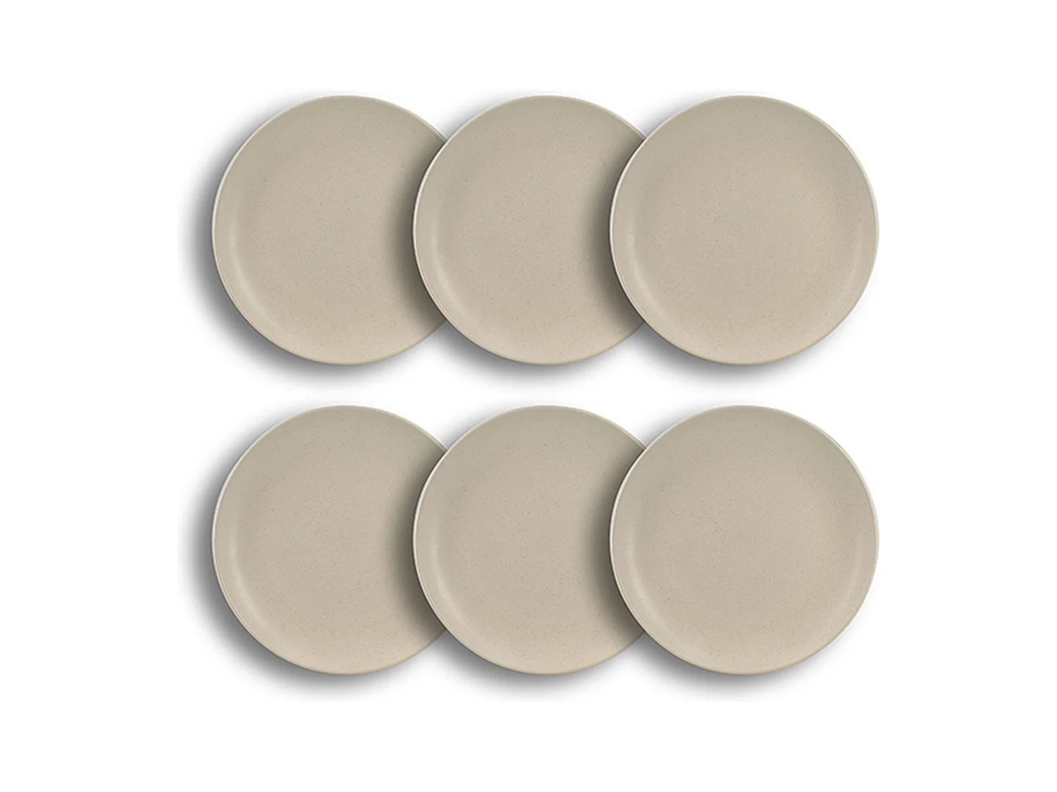 Novastyl - Lot 6 Assiettes Plates Arita 27cm En Gres Beige