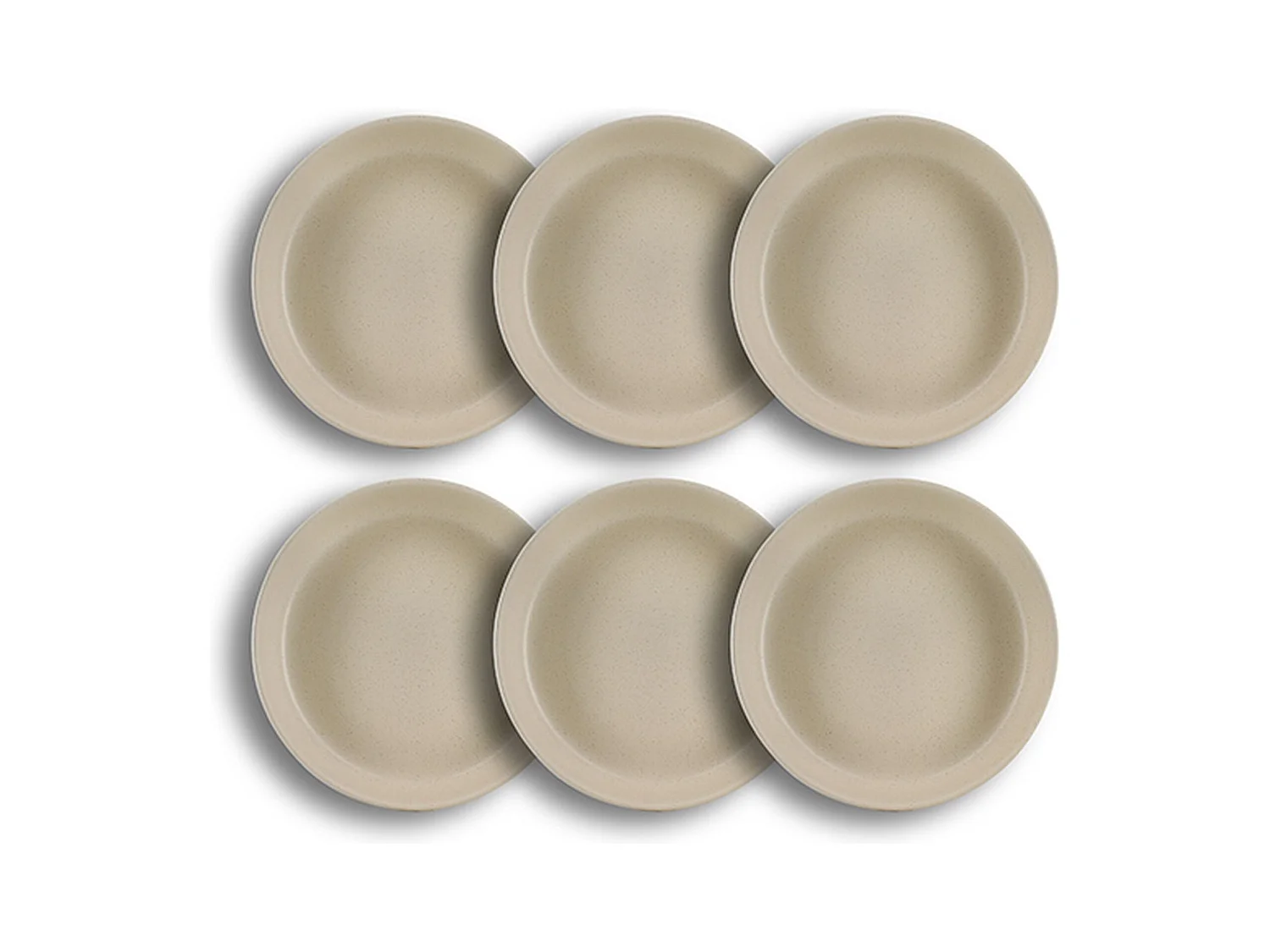 Novastyl - Lot 6 Assiettes Coupes Arita 20.5cm En Gres Beige