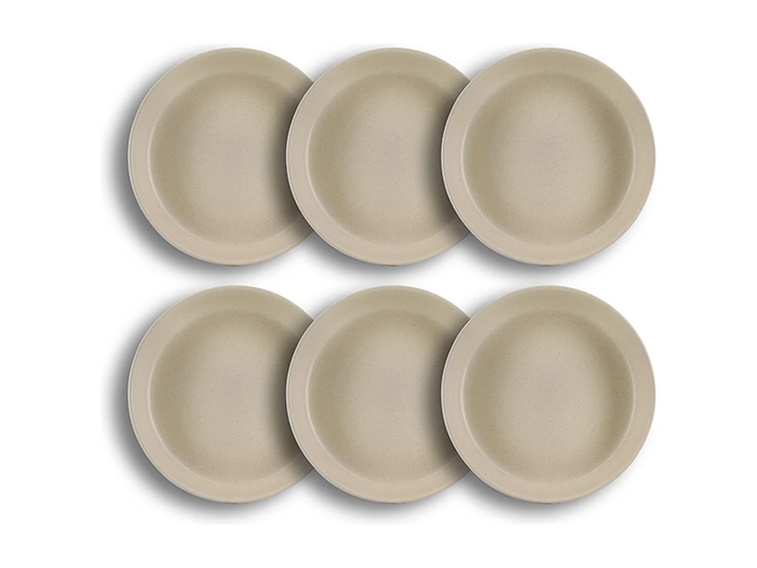 Novastyl - Lot 6 Assiettes Coupes Arita 20.5cm En Gres Beige
