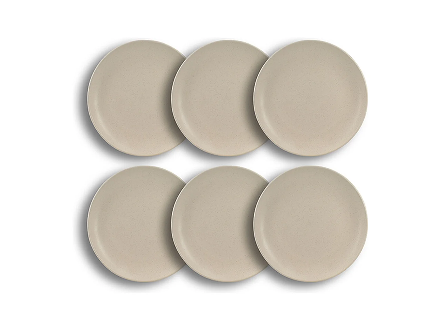 Novastyl - Lot 6 Assiettes A Dessert Arita 20.5cm En Gres Beige