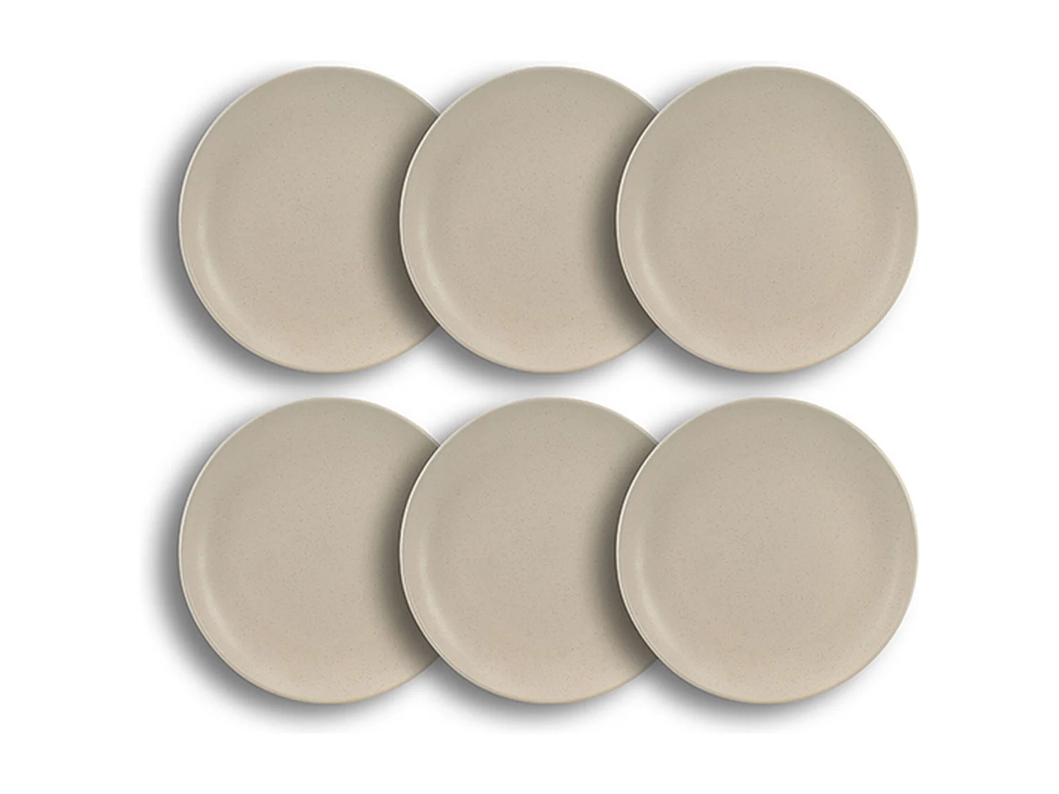 Novastyl - Lot 6 Assiettes A Dessert Arita 20.5cm En Gres Beige