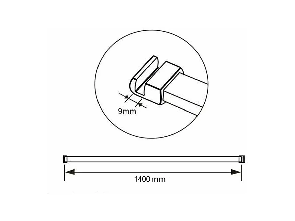 AICA paroi de douche 80x200cm avec barre de fixation carrée 140cm,Paroi de douche à l'italienne,8mm verre anticalcaire,style atelier - Noir mat