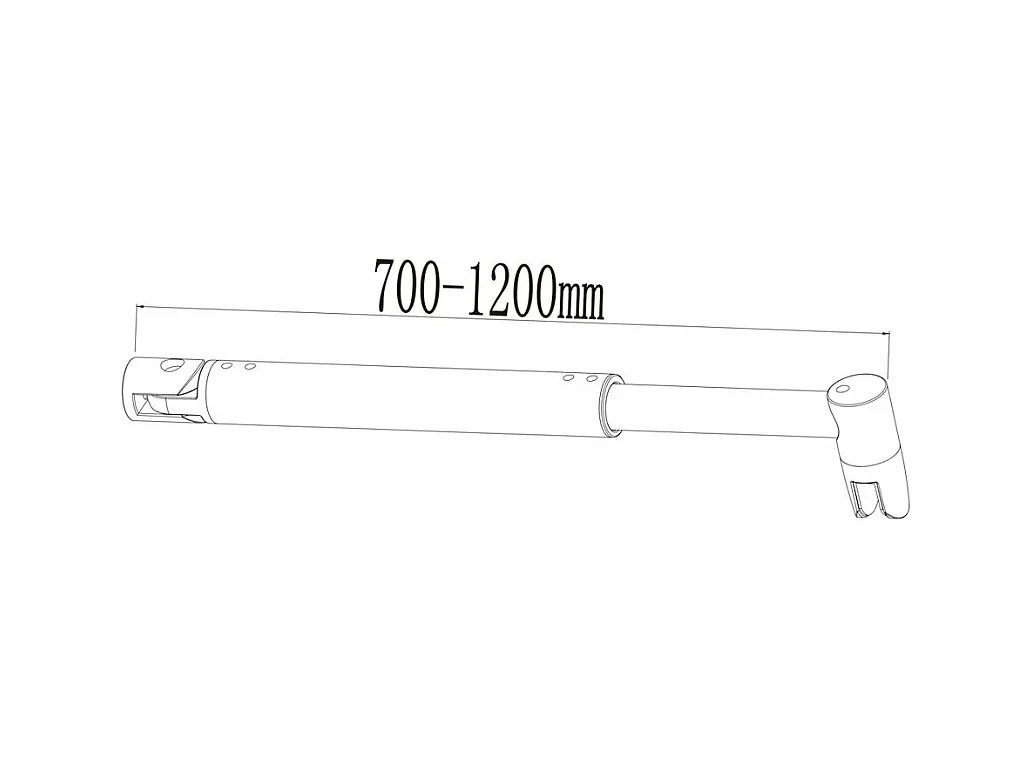 AICA inloopdouchewand 70x190cm, 6mm antikalk glas met horizontale zeefdrukbanden, uitschuifbare bevestigingsstang 70-120cm