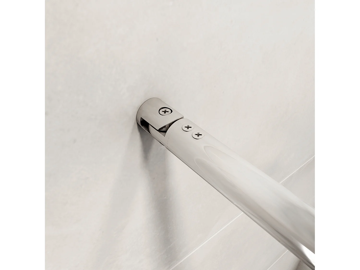 AICA paroi de douche à l'italienne 70x190cm,6mm verre anticalcaire avec bandes horizontales sérigraphiées,barre de fixation extensible 70-120cm